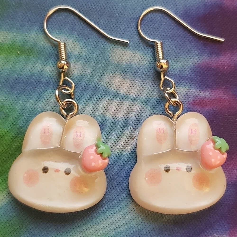 Kawaii Strawberry Bunny Earrings